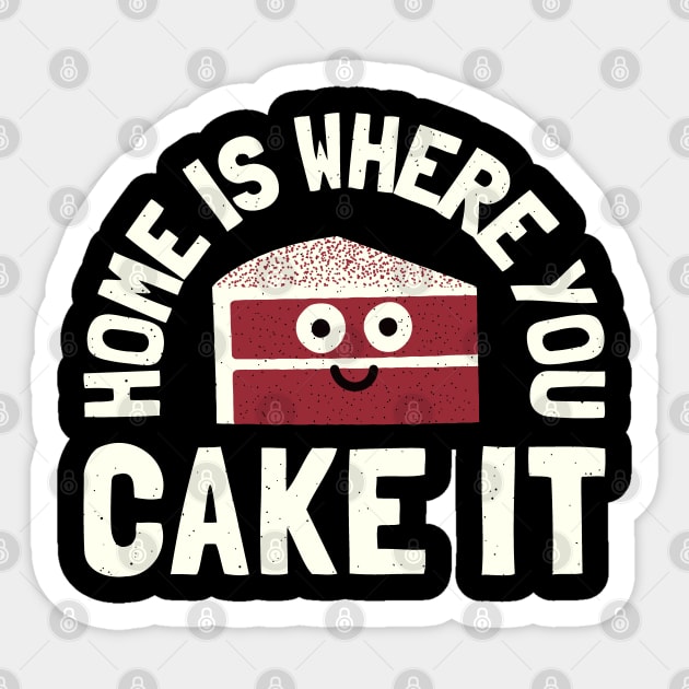 Home Is Where You Cake It - Red Velvet Cake Sticker by Tom Thornton